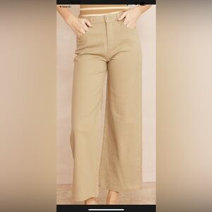 Entro Wide Leg Khaki Jeans